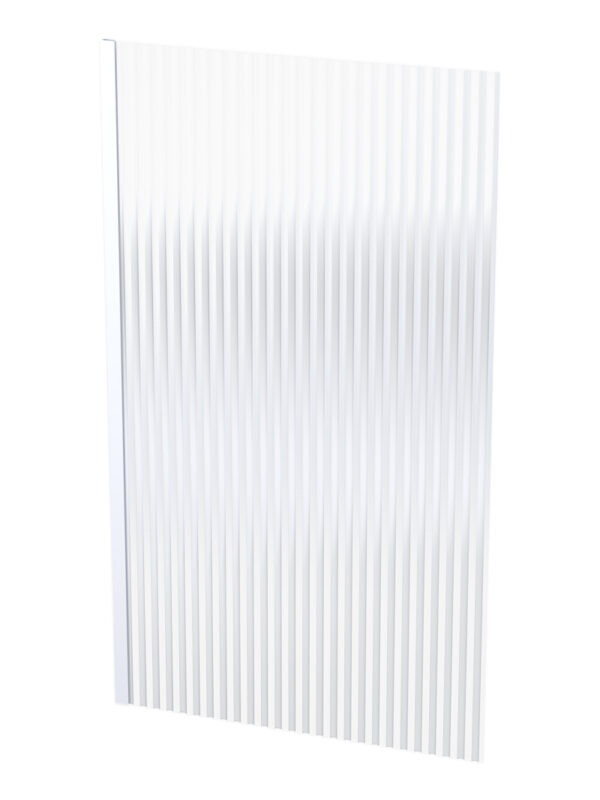 Kobe Reeded Fixed Bath Screen -Matt White/Obscur