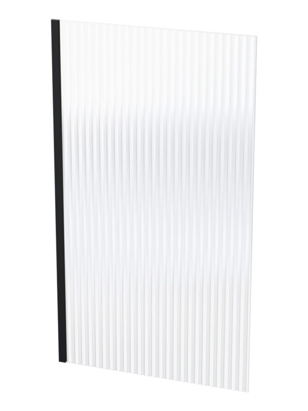 Kobe Reeded Fixed Bath Screen Black/Obscure