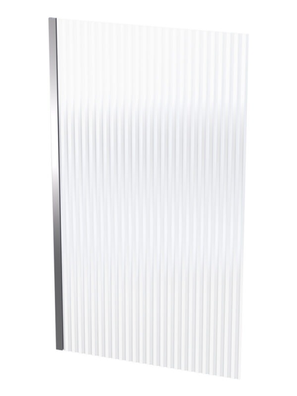 Kobe Reeded Fixed Bath Screen Silver/Obscure