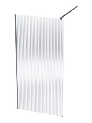 Optic Reeded 800 Shower Screen - Silver/Obscure
