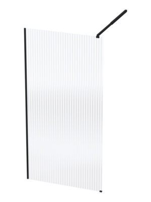 Lectro Reeded Shower Screen - Black/Obscure