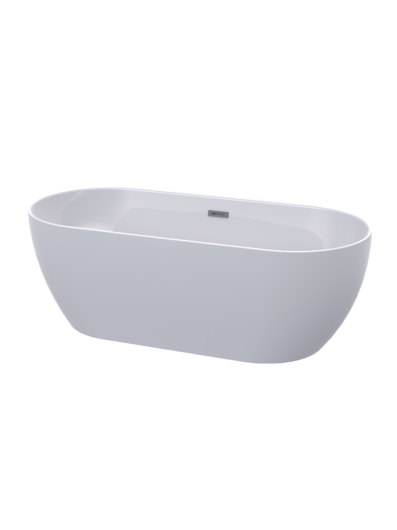 TODAYFUL× SEPARATE BATH Cowley White - Chrome Overflow Freestanding Bath 1620 x 735 x