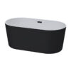 Miami Black - Black Overflow Freestanding Bath 1440*750*570mm