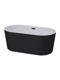 Miami Black - Black Overflow Freestanding Bath 1440*750*570mm