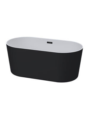 Miami Black - Black Overflow Freestanding Bath 1440*750*570mm