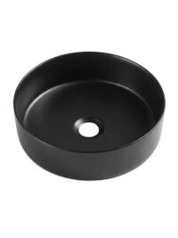 Sianna Black Basin Round 355 x 355 x 120mm No Tap Hole - Black GIO-2234BLK