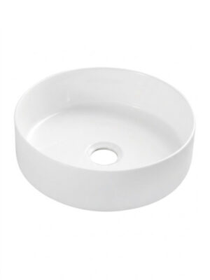 Sianna White Basin Round 355 x 355 x 120mm No Tap Hole GIO-2234
