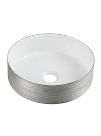Sianna Basin Round 355 x 355 x 120mm No Tap Hole - Silver GIO-2234SILV