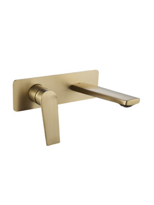 Vita Wall-Type Basin Mixer - Satin Brass SL220VIWBR