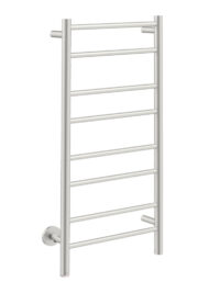 Natural 8 Bar Straight 430mm Heated Rail - Brushed