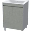 Indigo 600 Floor Standing Vanity Metro Linen with Folkstone Grey Sides