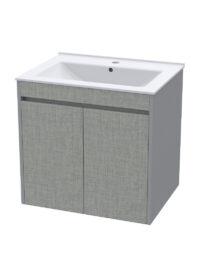 Indigo 600 Wall Hung Vanity Metro Linen with Folkstone Grey Sides