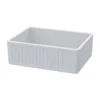 Butler Sink Reeded Gloss White Solid Surface 525*450*200mm