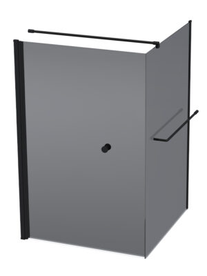900 Axis Black / Tinted Glass Shower Door & Return Panel Combo