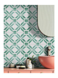 DF330--lifestyle Teal Flora 200*200mm (1 SQM/BOX) MXDF330W Lifestyle