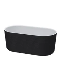 B0000729 Saranda Black No Overflow Hole Freestanding Bath 1458 x 745 x 580mm
