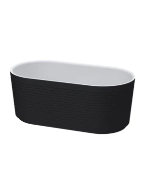 Saranda Black No Overflow Hole Freestanding Bath 1458 x 745 x 580mm