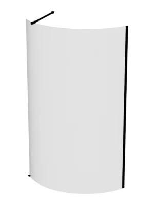 1200 Magneto Curved Black / Clear Glass Shower Screen 1200*2000*8mm MCS12BC