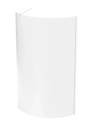 1200 Magneto Curved White / Clear Glass Shower Screen 1200*2000*8mm MCS12MWC