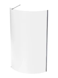 S0000477 1200 Magneto Curved NU-Silver / Clear Glass Shower Screen 1200*2000*8mm MCS12NSC