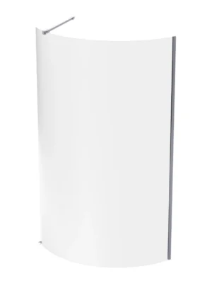 1200 Magneto Curved NU-Silver / Clear Glass Shower Screen 1200*2000*8mm MCS12NSC