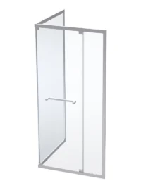900 Pivot Slide Nu-Silver / Clear Glass Door 900*900*1900mm PSL90NSC